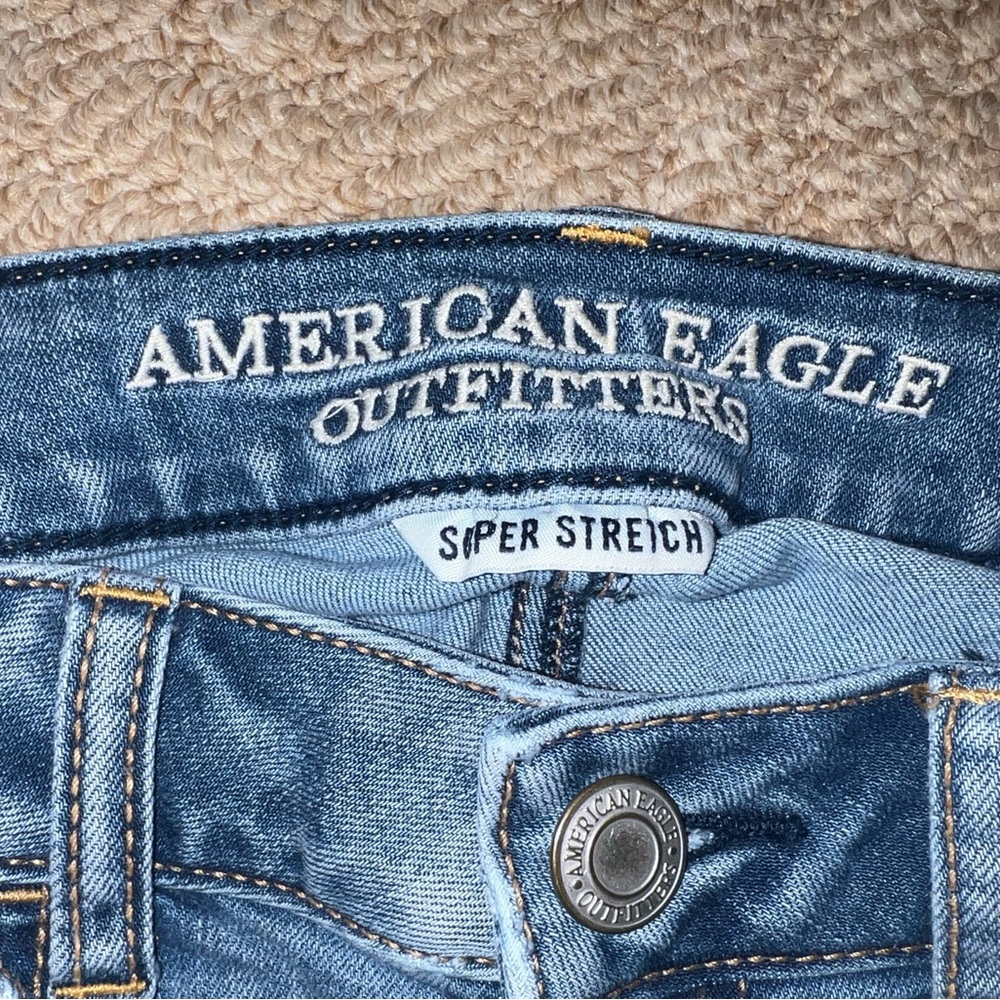 American Eagle Women's Mid Wash Skinny Jeans - Blue - Picture 2 of 3